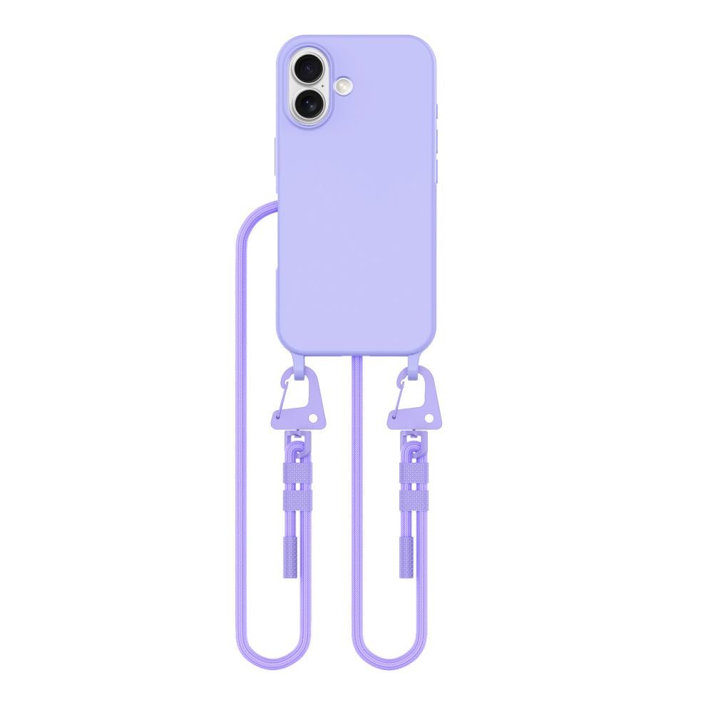 Tech - Protect iPhone 16 MagNecklace - MagSafe Θήκη Σιλικόνης TPU με Pυθμιζόμενο Αποσπώμενο Κορδόνι - Lavender