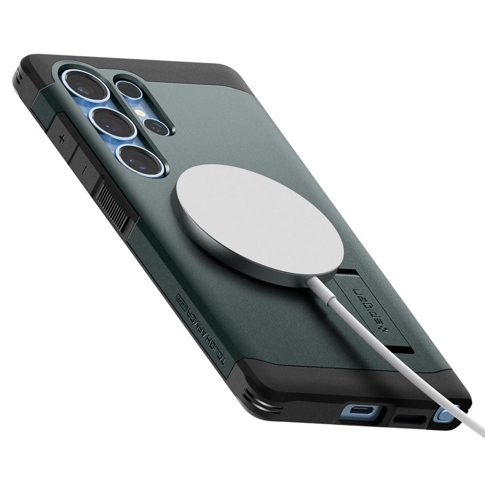 Spigen Samsung Galaxy S25 Ultra - Tough Armor Mag - Σκληρή Θήκη με MagSafe - Abyss Green