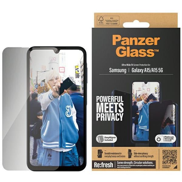 PanzerGlass Samsung Galaxy A15 4G / A15 5G Ultra - Wide Fit Privacy Easy Aligner Αντιχαρακτικό Γυαλί Οθόνης - Black