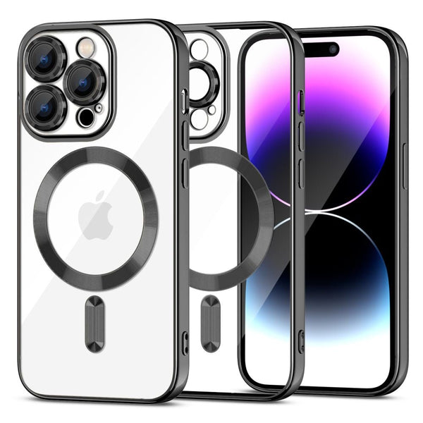 Tech - Protect iPhone 15 Pro Magshine Θήκη Σιλικόνης TPU με Magsafe - Διάφανη / Black