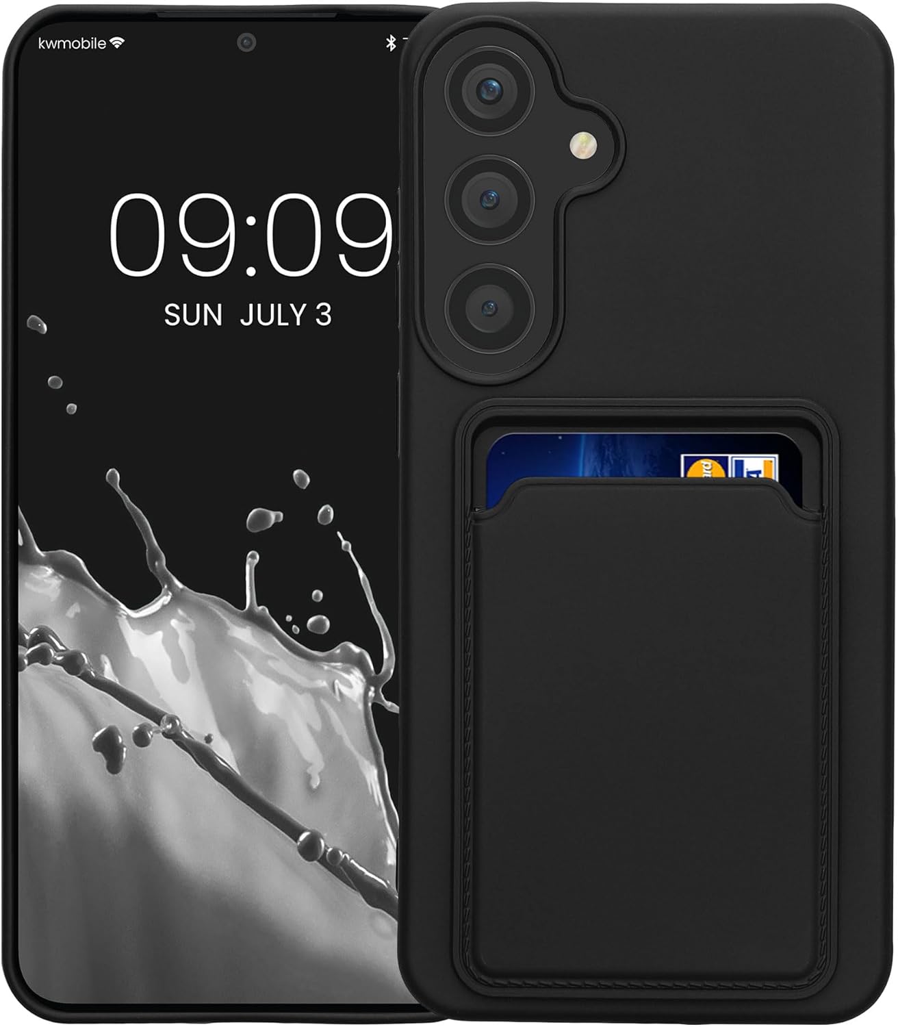 KW Samsung Galaxy S24+ Θήκη Σιλικόνης TPU με Υποδοχή για Κάρτα - Black