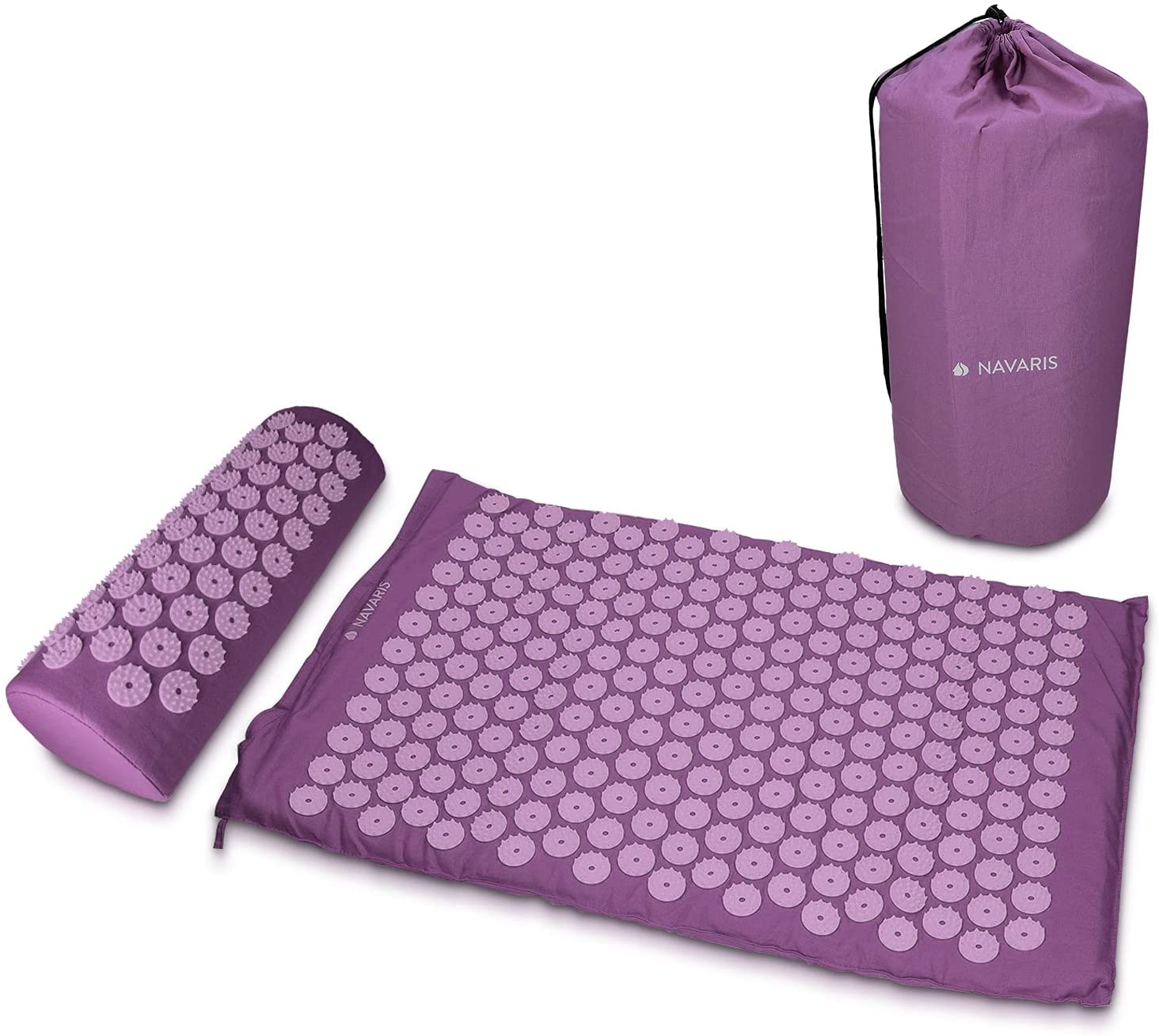 Navaris 2 - in - 1 Acupressure Mat and Pillow Set Σετ 2 σε 1 Χαλάκι και Μαξιλάρι Μασάζ - Berry - 43899.26