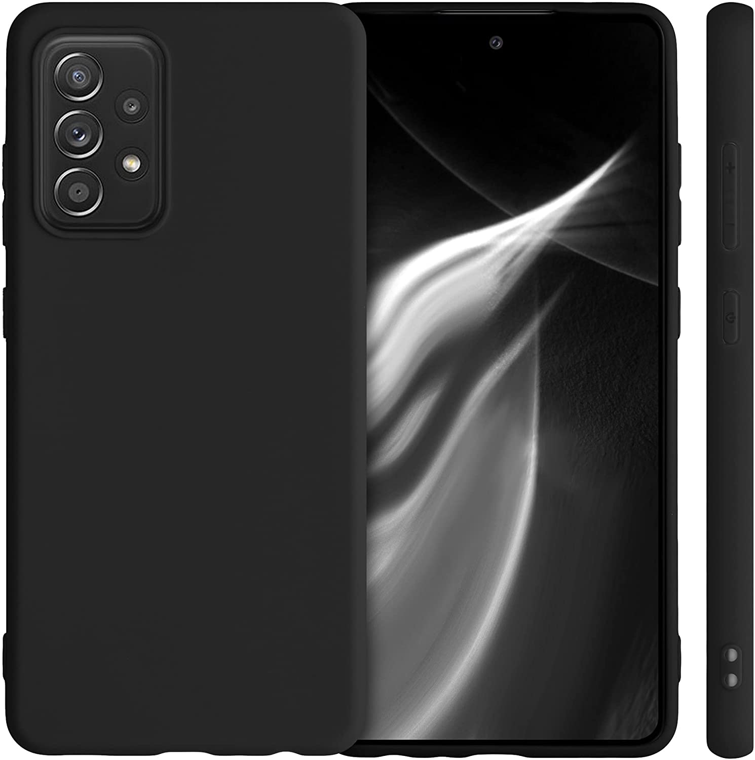 KW Samsung Galaxy A52 / A52 5G / A52s 5G Θήκη Σιλικόνης TPU - Matte Black - 54346.47