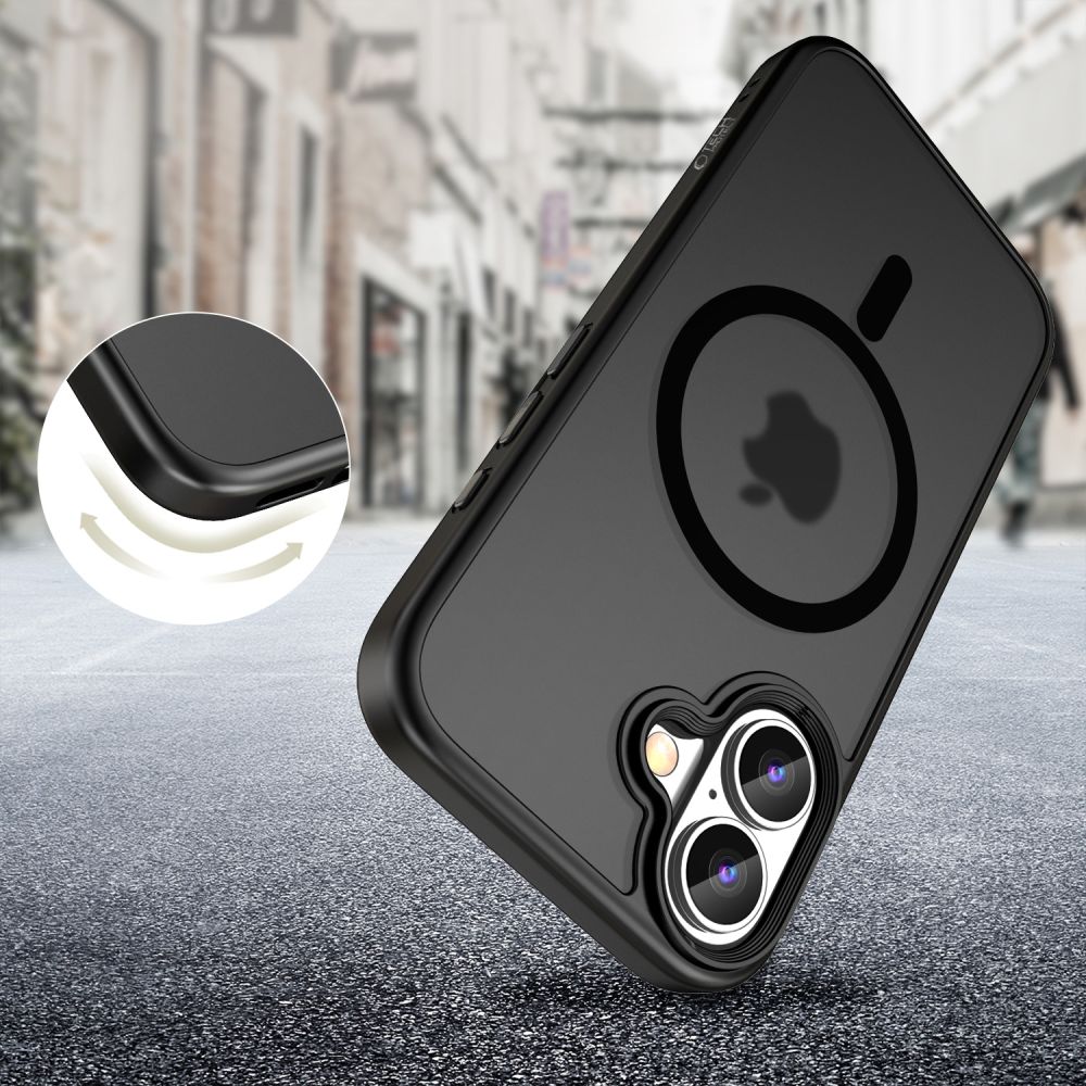 Tech - Protect iPhone 16 MagMat Σκληρή Θήκη με Πλαίσιο Σιλικόνης και MagSafe - Matte Black / Ημιδιάφανη