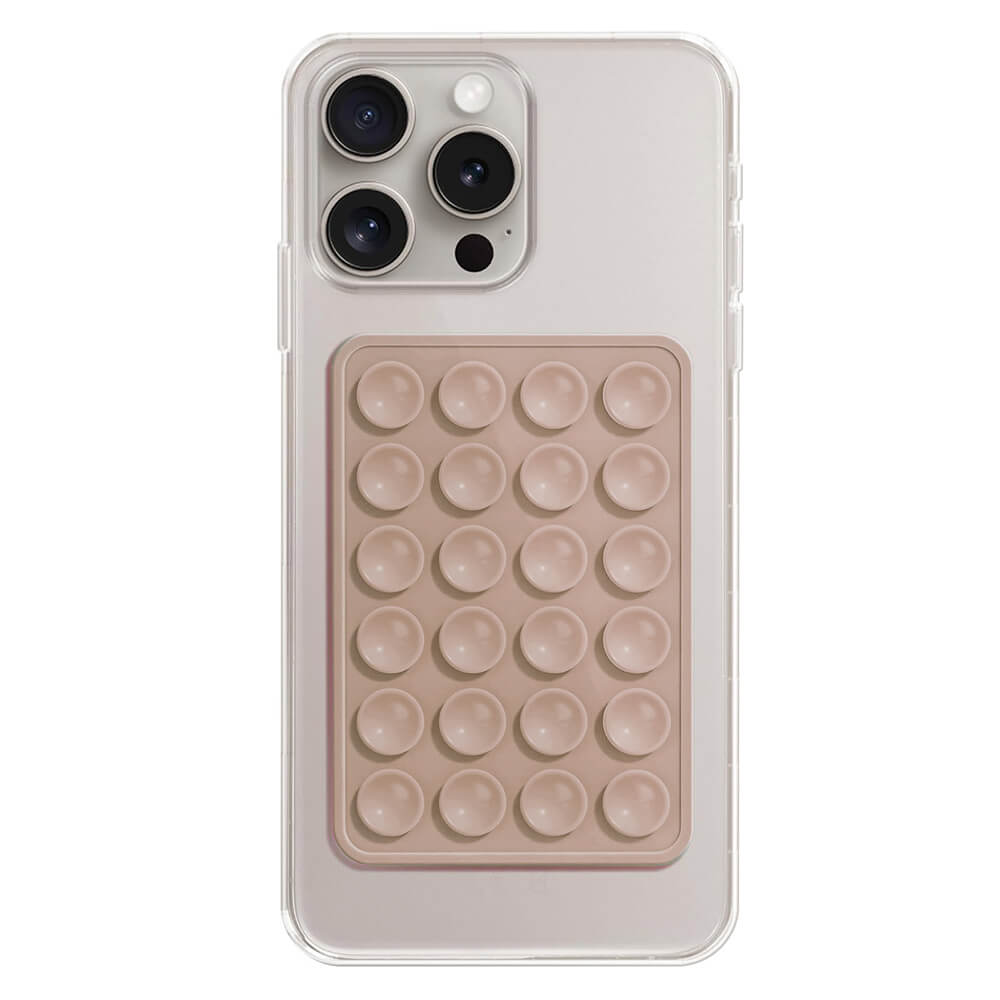 Techsuit Phone Holder Αξεσουάρ Στερέωσης Κινητού με Ενσωματωμένες Βεντούζες - Light Brown
