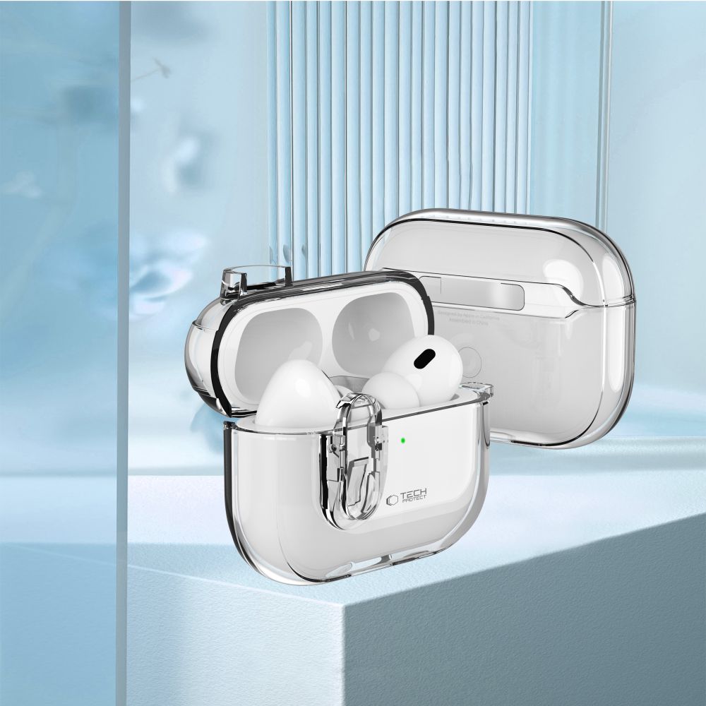 Tech - Protect AirPods Pro 1 / 2 Θήκη από Σκληρό Πλαστικό - Slim Hook - Διάφανη