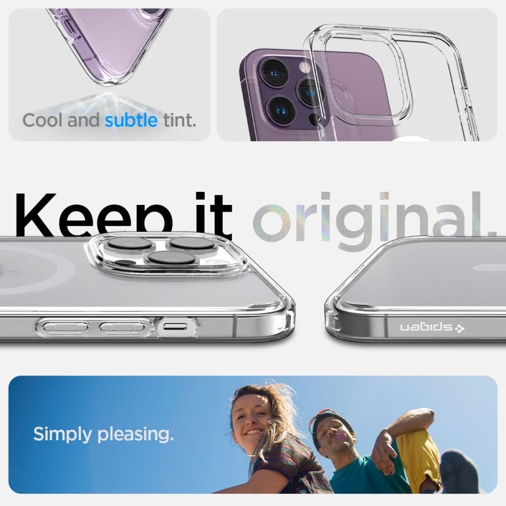 Spigen iPhone 14 Pro Ultra Hybrid Mag Σκληρή Θήκη με Πλαίσιο Σιλικόνης Και MagSafe - Frost Clear / White