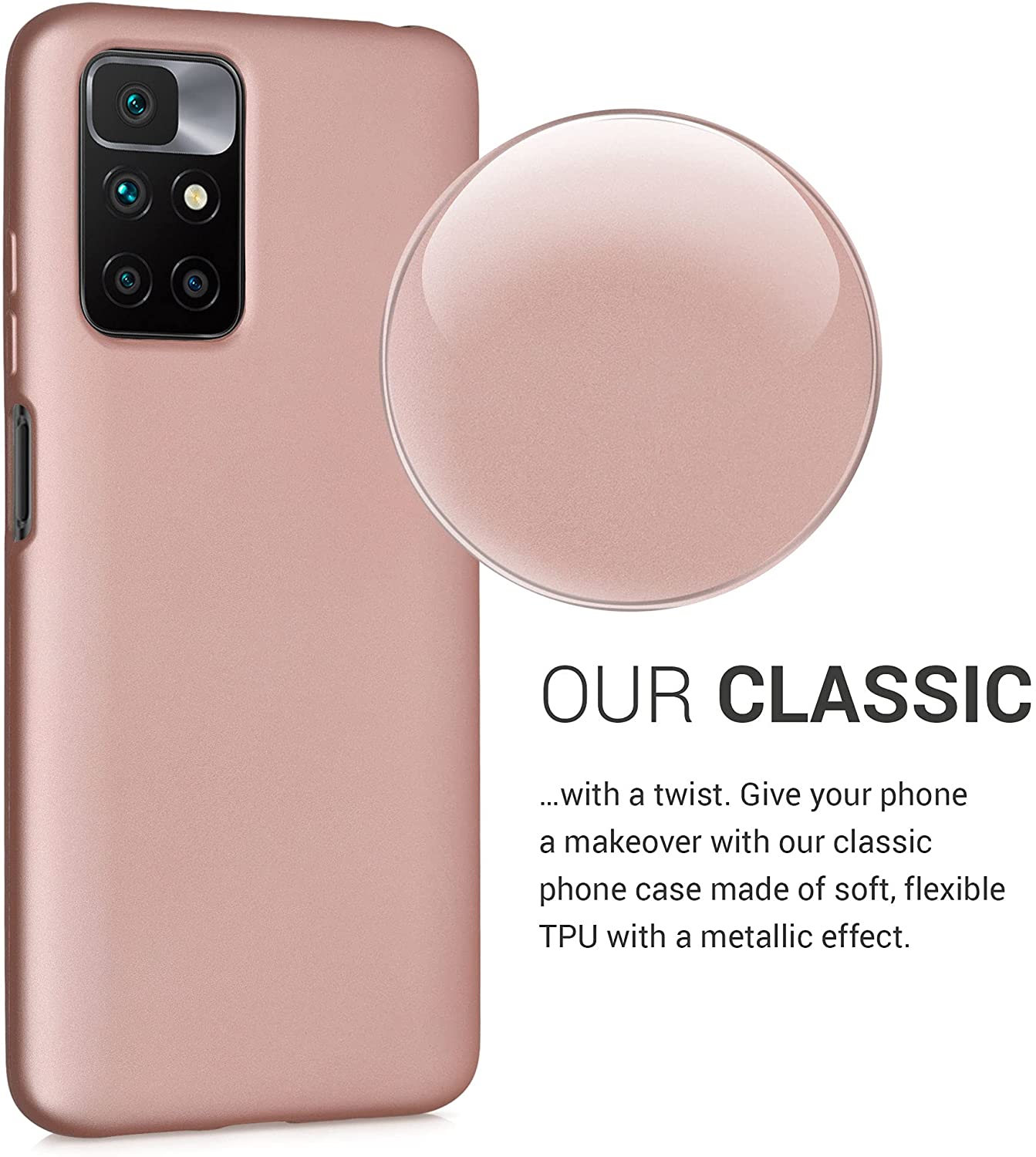 KW Xiaomi Redmi 10 Θήκη Σιλικόνης TPU - Metallic Rose Gold - 56149.31