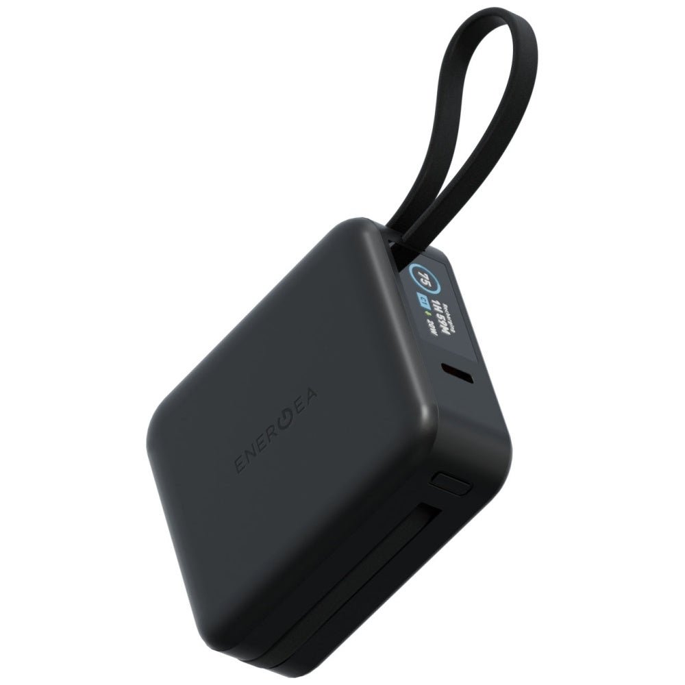 Energea MagPac Mini Plus - Ασύρματο MagSafe PowerBank Κινητού 10000 mAh με 2 Ενσωματωμένα Καλώδια Type - C - Black