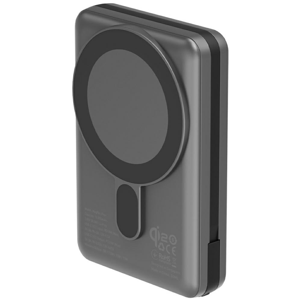 Energea MagPac Pro Plus - Ασύρματο MagSafe PowerBank Κινητού 10000 mAh με Aποσπώμενο Καλώδιo Type - C to Type - C - Grey