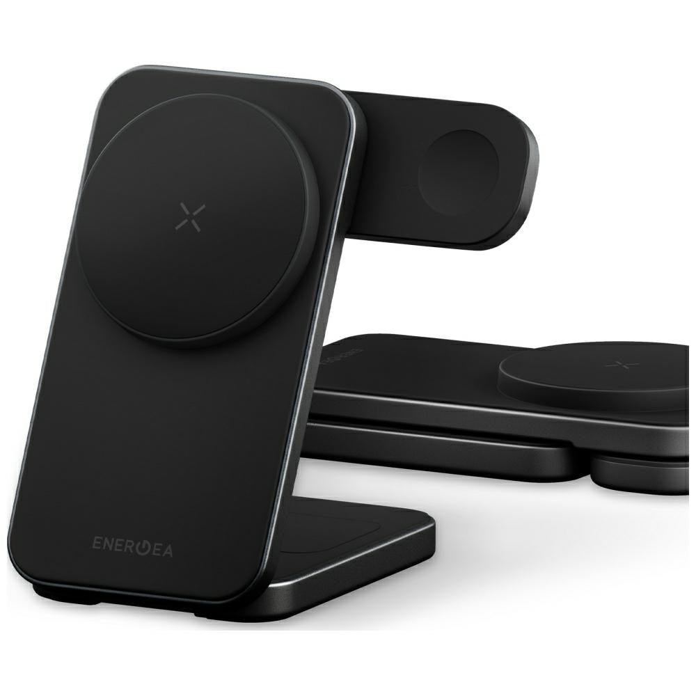 Energea MagTrio 2 - 3in1 Αναδιπλούμενος Ασύρματος Μαγνητικός Φορτιστής MagSafe 25W - Gunmetal