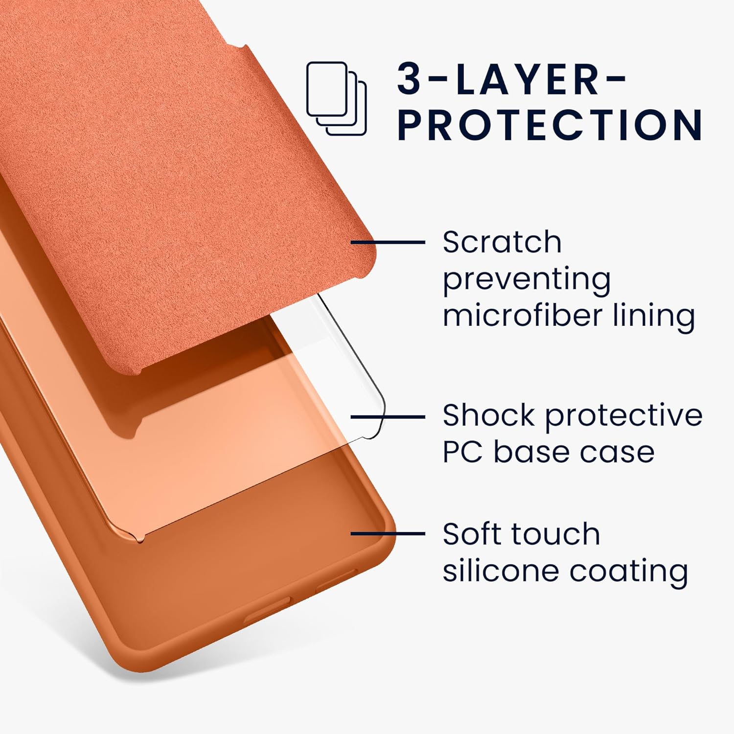 KW iPhone 14 Pro Θήκη Σιλικόνης Rubberized TPU - Warm Apricot