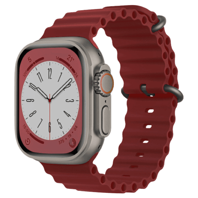 Techsuit Λουράκι Apple Watch 4/5/6/7/8/9/10/11 - SE (1/2/3) - ULTRA (1/2/3) - 44/45/46/49mm Watchband W038 Σιλικόνης - Wine Red