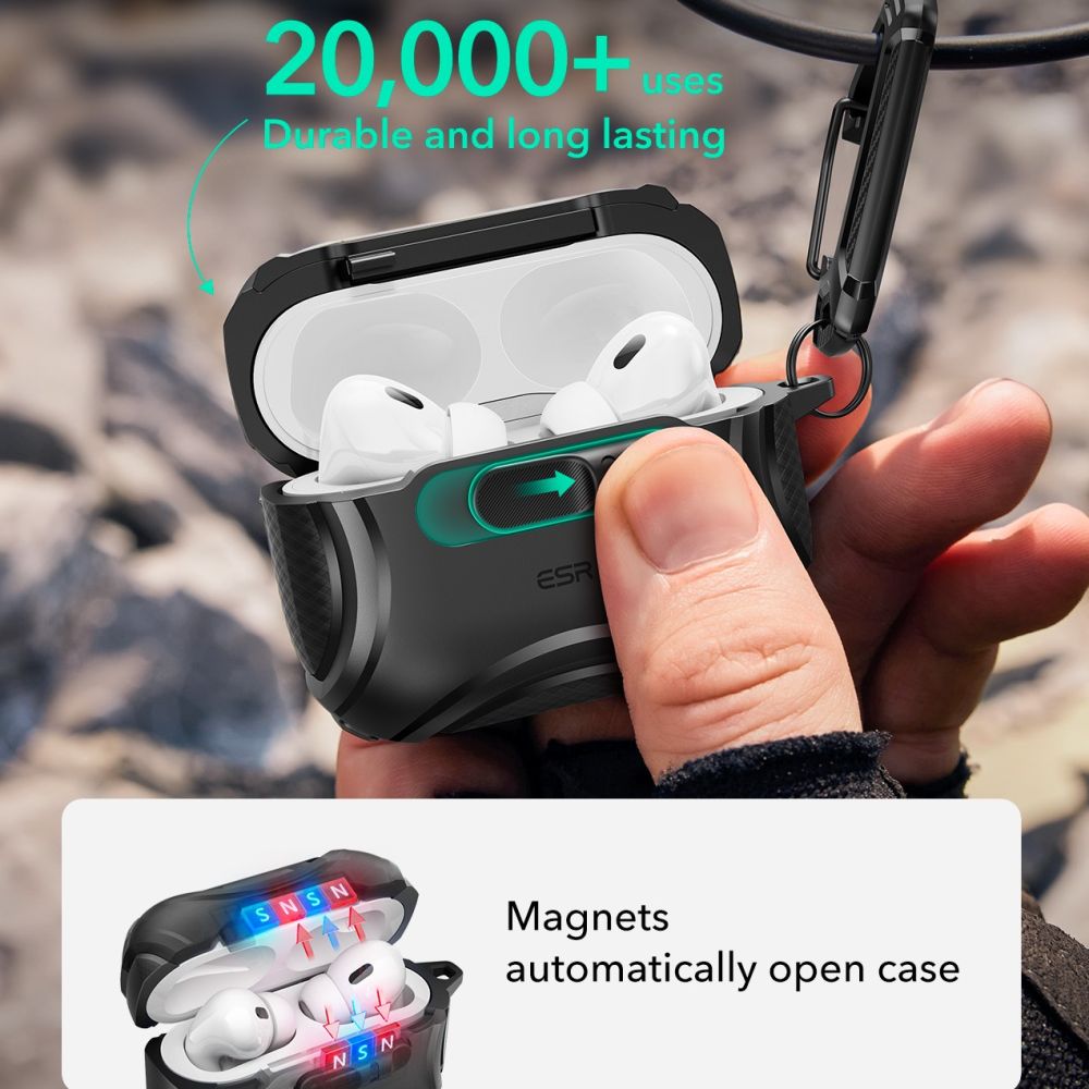 ESR AirPods Pro 3 Θήκη από Σκληρό Πλαστικό με MagSafe - Cyber Flicklock - Black