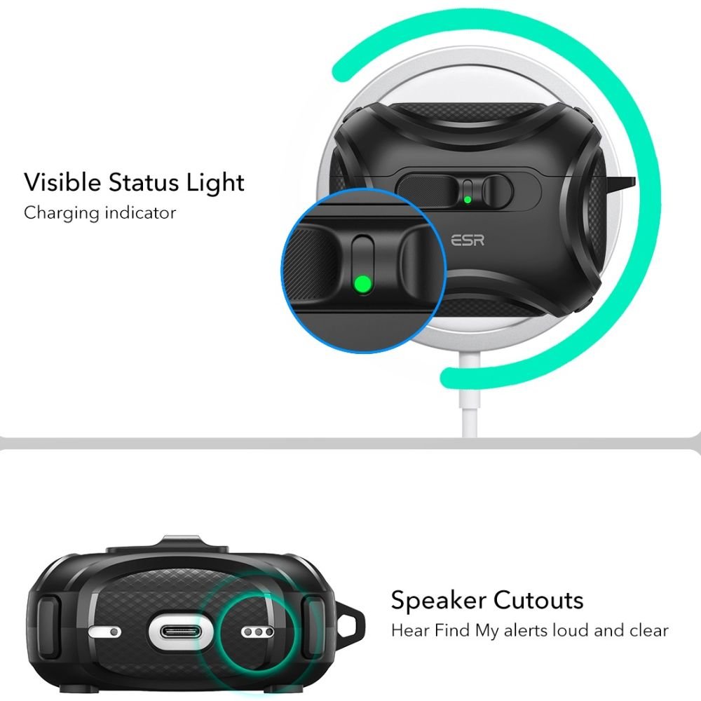 ESR AirPods Pro 3 Θήκη από Σκληρό Πλαστικό με MagSafe - Cyber Flicklock - Black