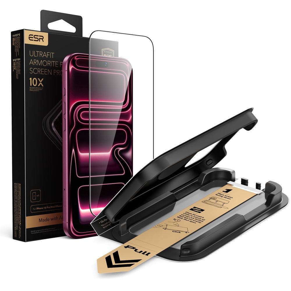 ESR iPhone 17 Pro / iPhone 18 Pro - Full Screen Αντιχαρακτικό Γυαλί Οθόνης - UltraFit Armorite Pro - Black