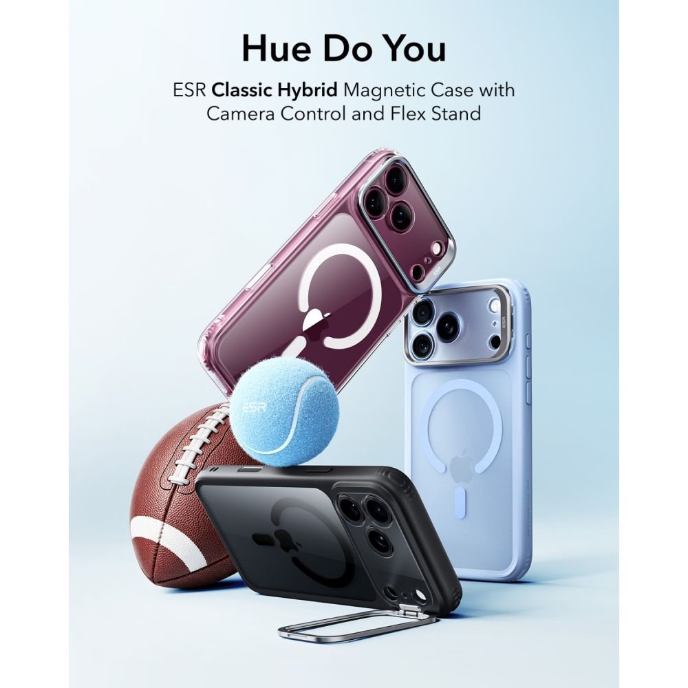 ESR iPhone 17 Pro / iPhone 18 Pro - Σκληρή Θήκη με Πλαίσιο Σιλικόνης και Σταντ - Classic Hybrid Kickstand MagSafe - Clear / Black