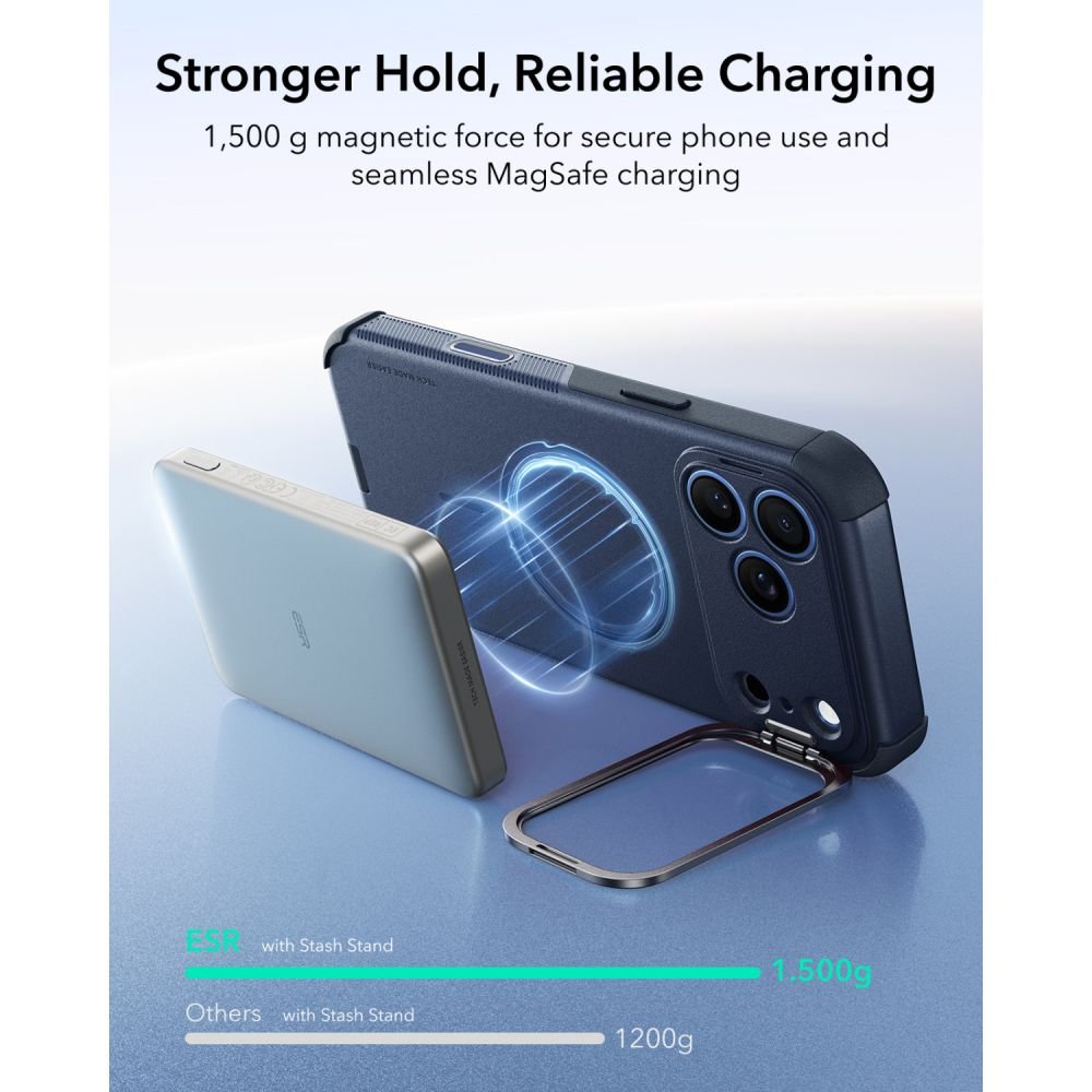 ESR iPhone 17 Pro Max / iPhone 18 Pro Max - Σκληρή Θήκη MagSafe με Πλαίσιο Σιλικόνης και Σταντ - Cyber Tough Kickstand - Blue