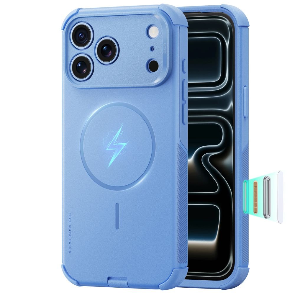 ESR iPhone 17 Pro Max / iPhone 18 Pro Max - Σκληρή Θήκη με Πλαίσιο Σιλικόνης και MagSafe - Cyber Tough MagSafe - Light Blue