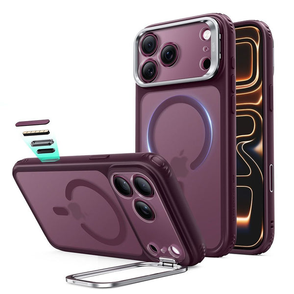 ESR iPhone 17 Pro Max / iPhone 18 Pro Max - Σκληρή Θήκη με Πλαίσιο Σιλικόνης και Σταντ - Classic Hybrid Kickstand MagSafe - Frosted Deep Burgundy