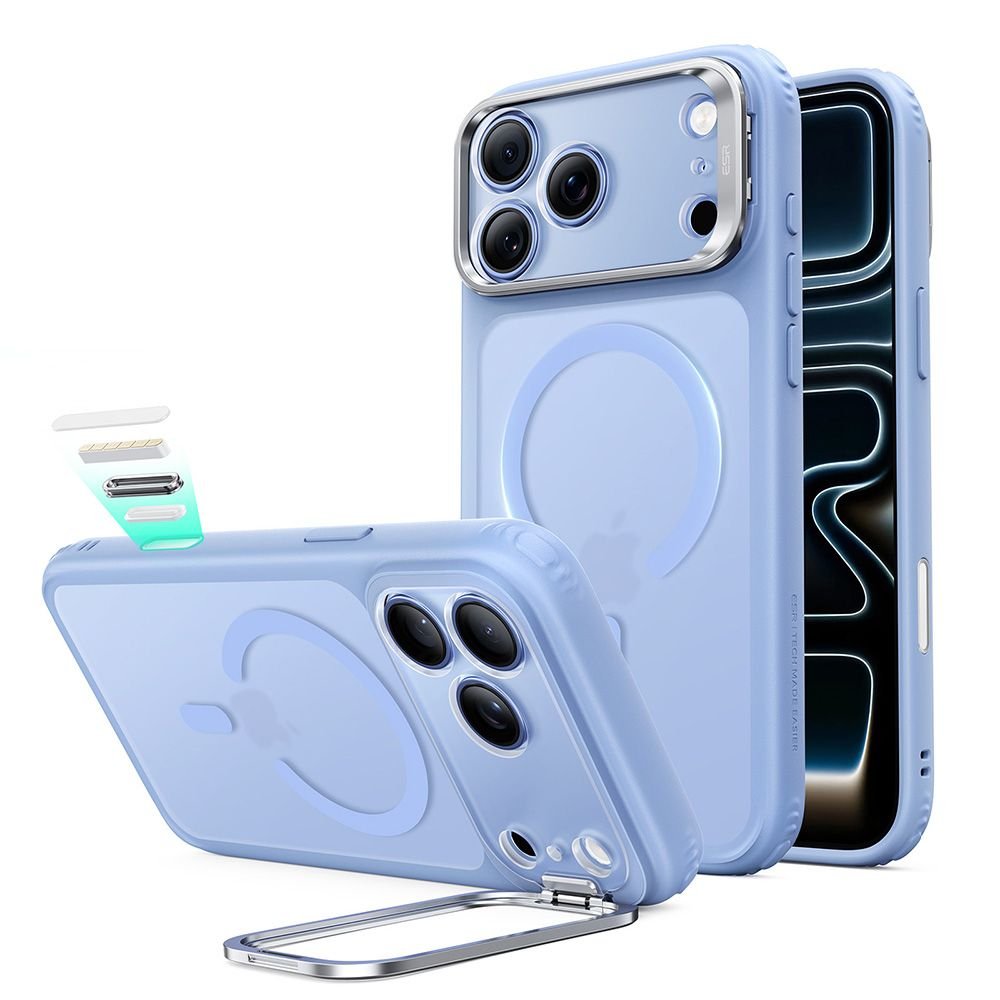 ESR iPhone 17 Pro Max / iPhone 18 Pro Max - Σκληρή Θήκη με Πλαίσιο Σιλικόνης και Σταντ - Classic Hybrid Kickstand MagSafe - Frosted Light Blue