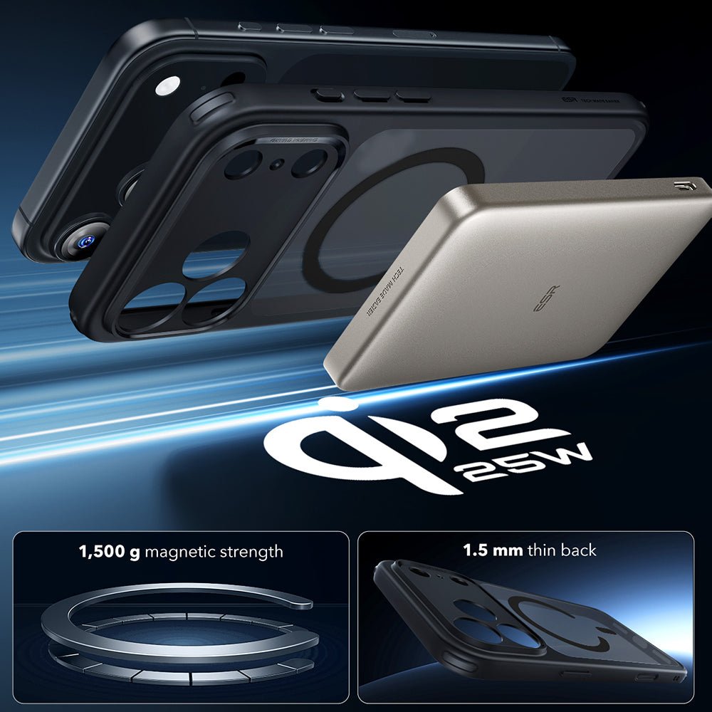 ESR iPhone 17 Pro Max - Σκληρή Θήκη με Πλαίσιο Σιλικόνης και MagSafe - Classic Hybrid Halolock - Frosted Black