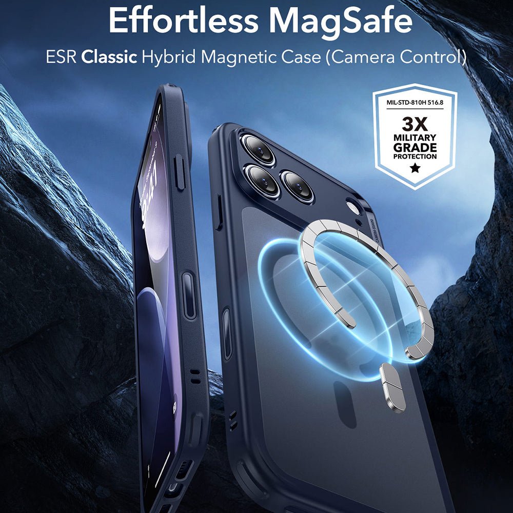 ESR iPhone 17 Pro Max - Σκληρή Θήκη με Πλαίσιο Σιλικόνης και MagSafe - Classic Hybrid Halolock - Frosted Blue