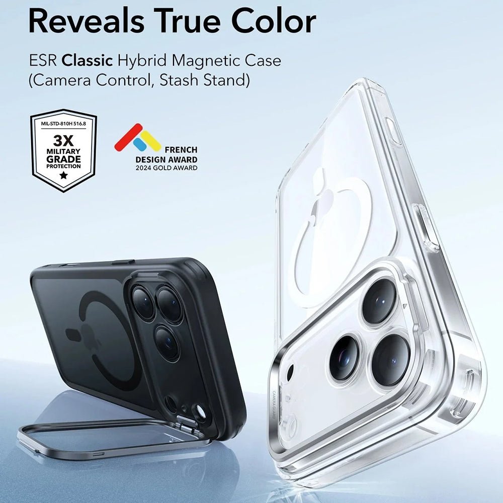 ESR iPhone 17 Pro Max - Σκληρή Θήκη με Πλαίσιο Σιλικόνης και Stand - Classic Hybrid HaloLock Kickstand - Frosted Black