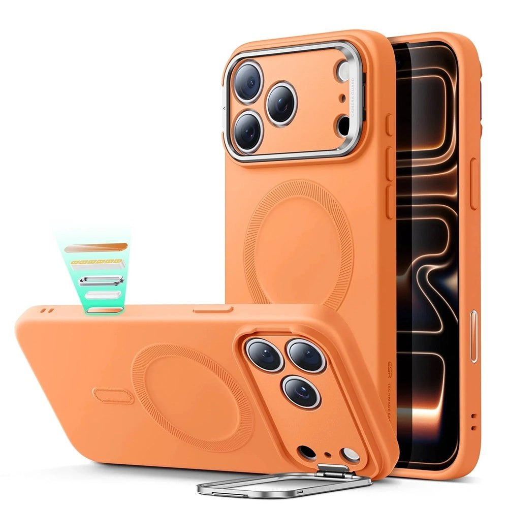ESR iPhone 17 Pro Max - Σκληρή Θήκη με Πλαίσιο Σιλικόνης και Stand - Cloud Soft HaloLock Kickstand - Orange
