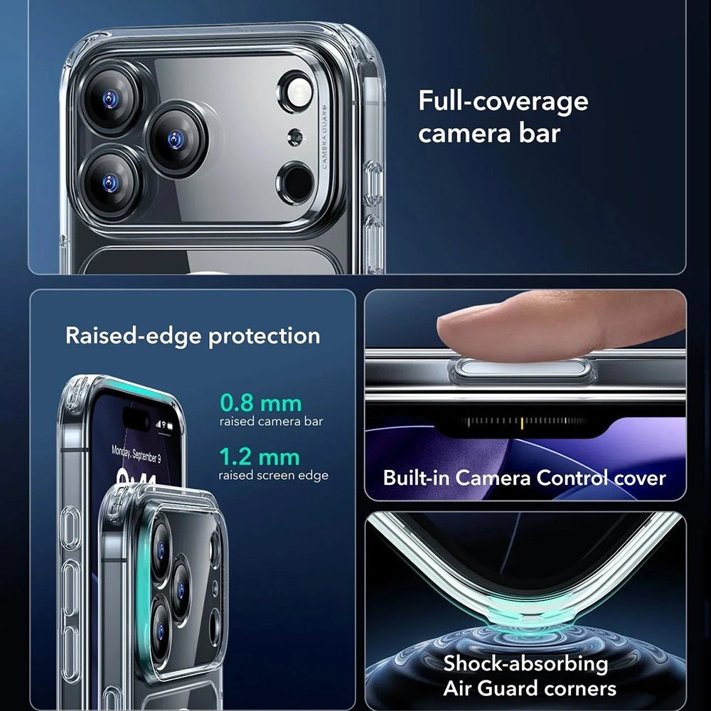 ESR iPhone 17 Pro - Σκληρή Θήκη με Πλαίσιο Σιλικόνης και MagSafe - Classic Hybrid Halolock - Clear