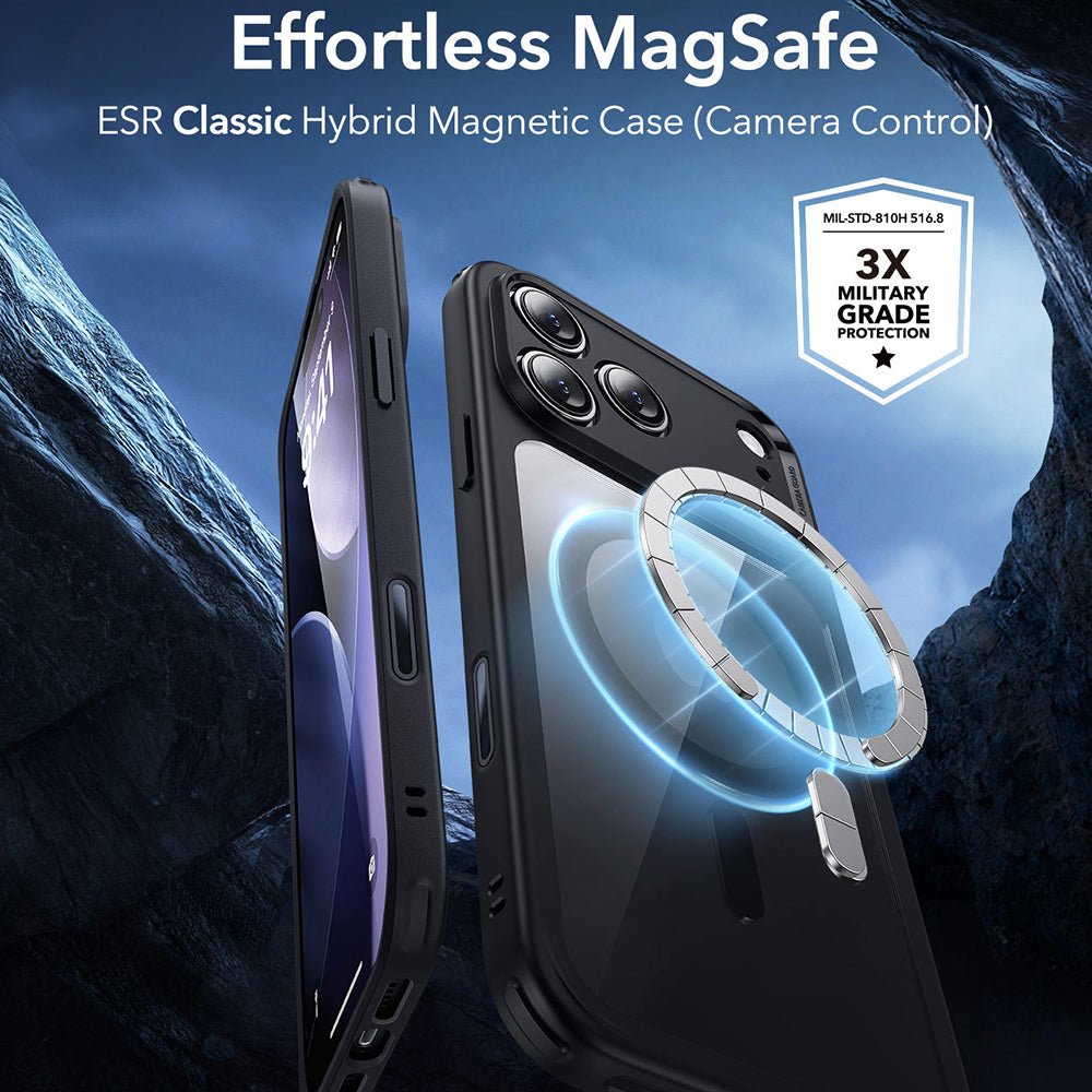 ESR iPhone 17 Pro - Σκληρή Θήκη με Πλαίσιο Σιλικόνης και MagSafe - Classic Hybrid Halolock - Clear Black