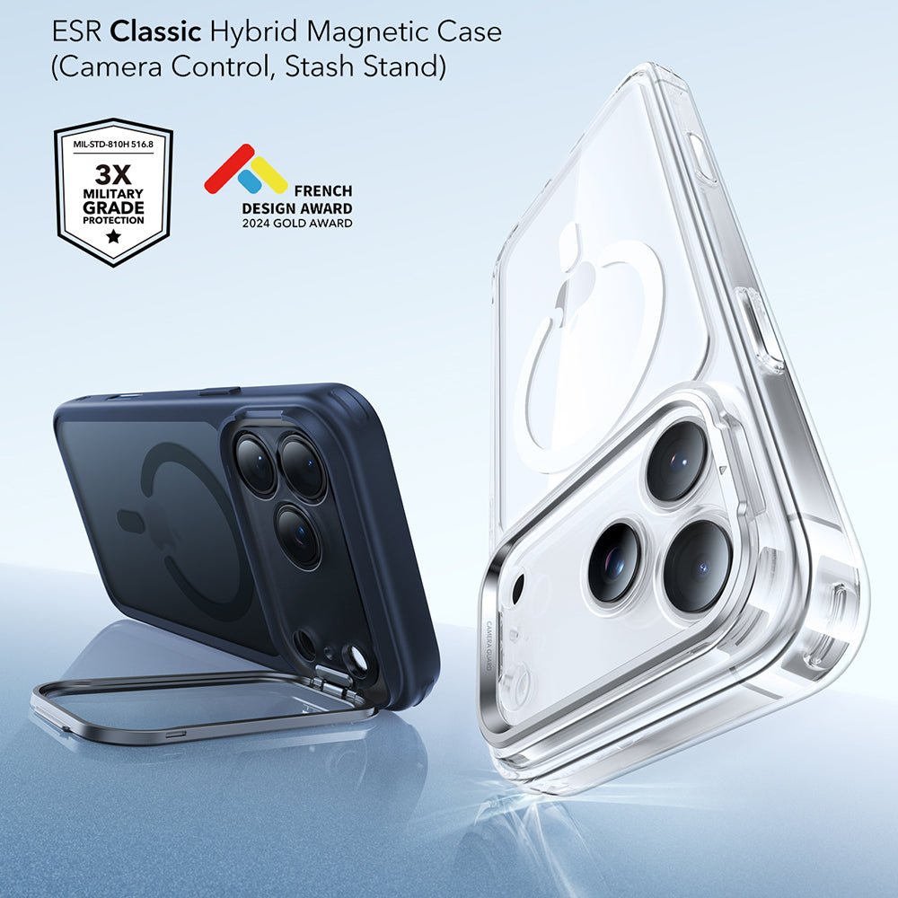 ESR iPhone 17 Pro - Σκληρή Θήκη με Πλαίσιο Σιλικόνης και Stand - Classic Hybrid HaloLock Kickstand - Frosted Blue