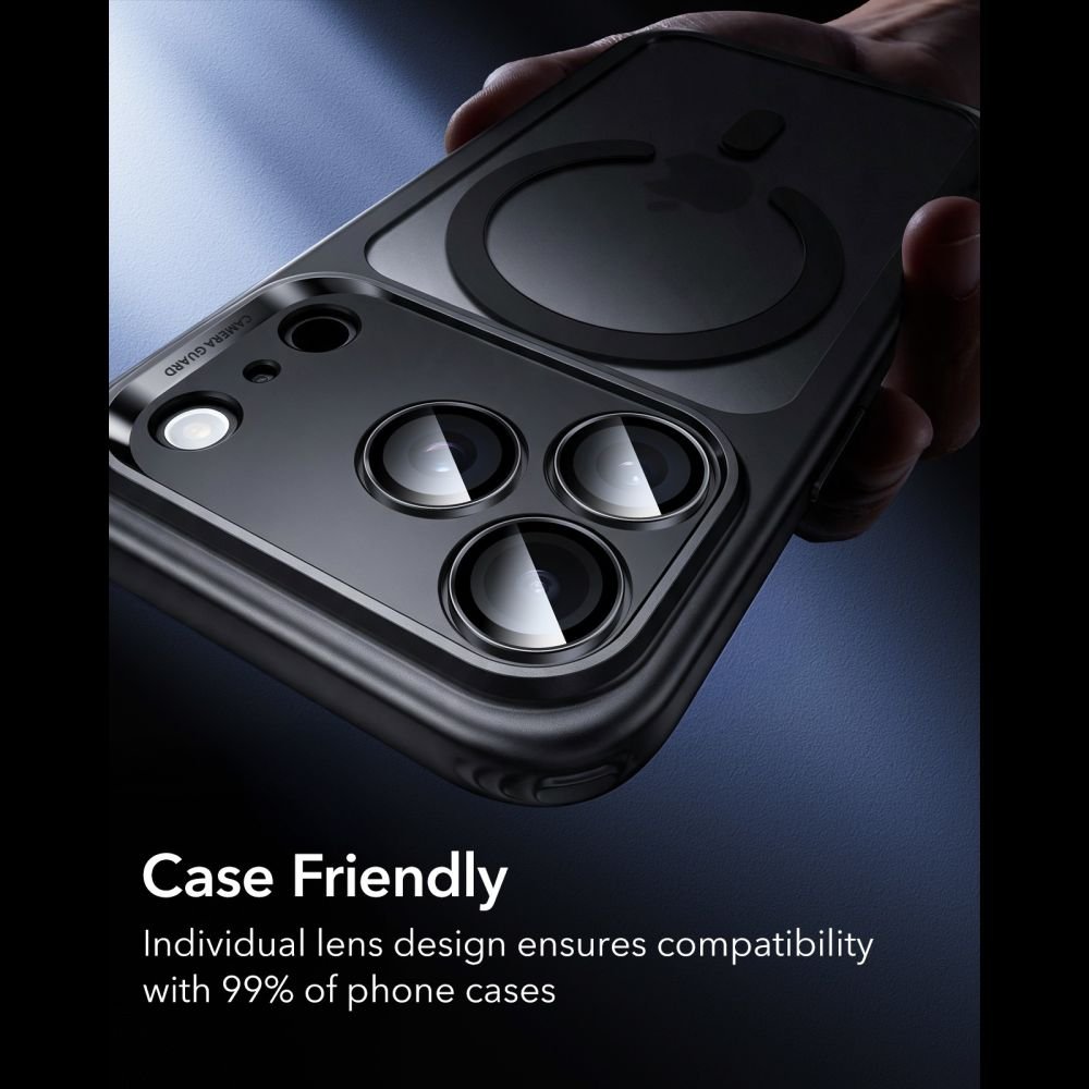 ESR iPhone 18 Pro / iPhone 18 Pro Max Αντιχαρακτικό Γυαλί για την Κάμερα - Armorite - 2 Τεμάχια - Black