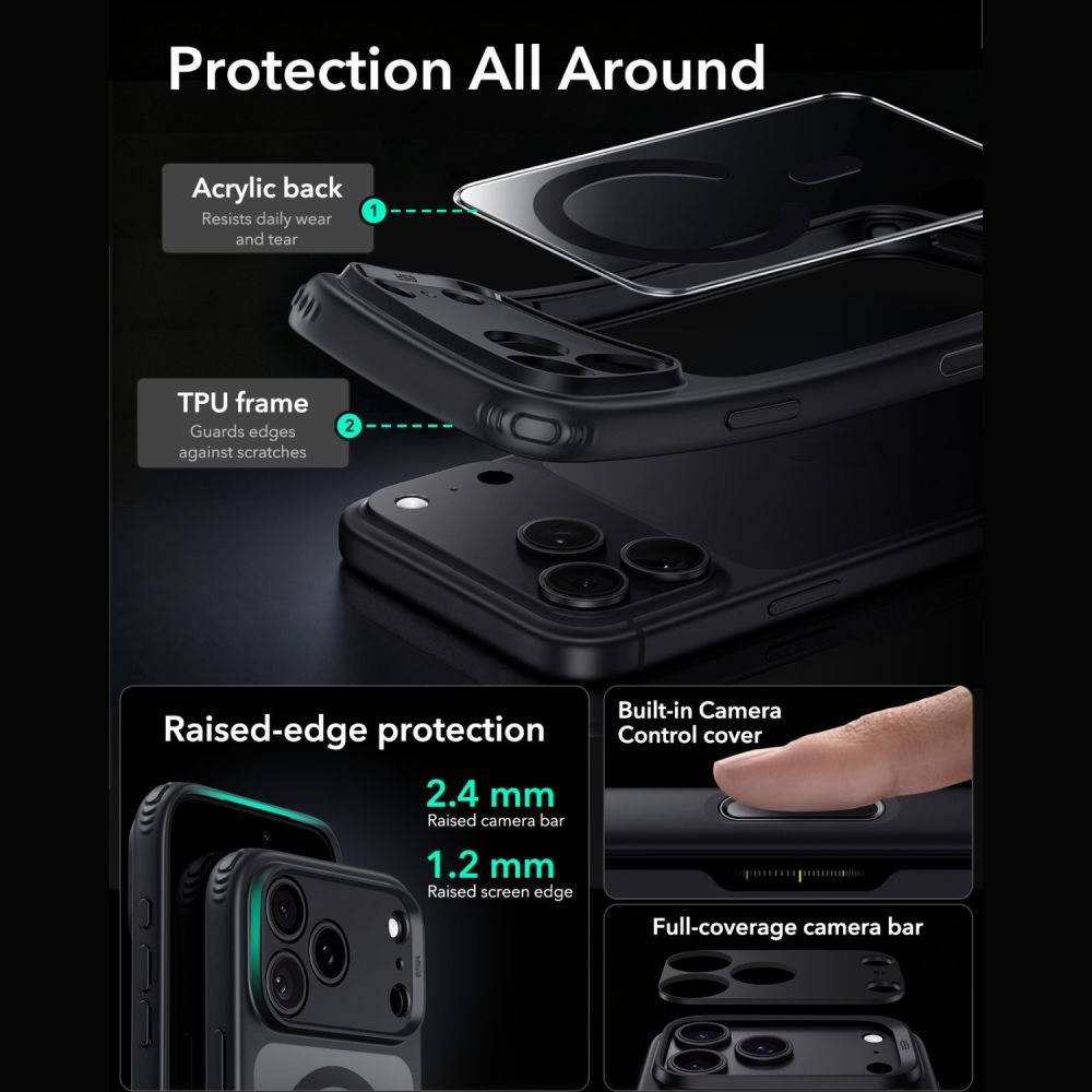ESR iPhone 18 Pro Max / iPhone 17 Pro Max - Σετ με Θήκη Classic Hybrid MagSafe και Αντιχαρακτικό Γυαλί Οθόνης - Clear / Black