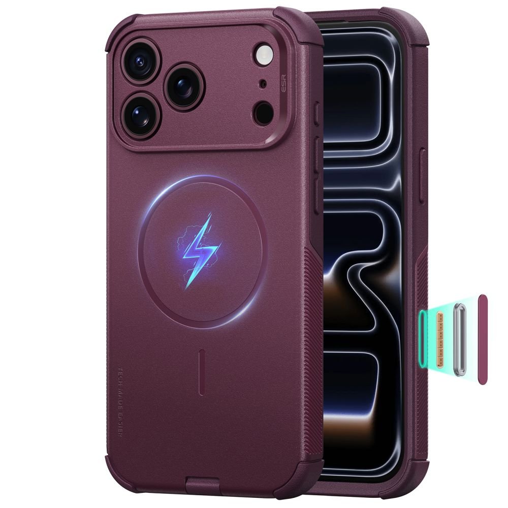 ESR iPhone 18 Pro Max / iPhone 17 Pro Max - Σκληρή Θήκη MagSafe με Πλαίσιο Σιλικόνης - Cyber Tough - Deep Burgundy