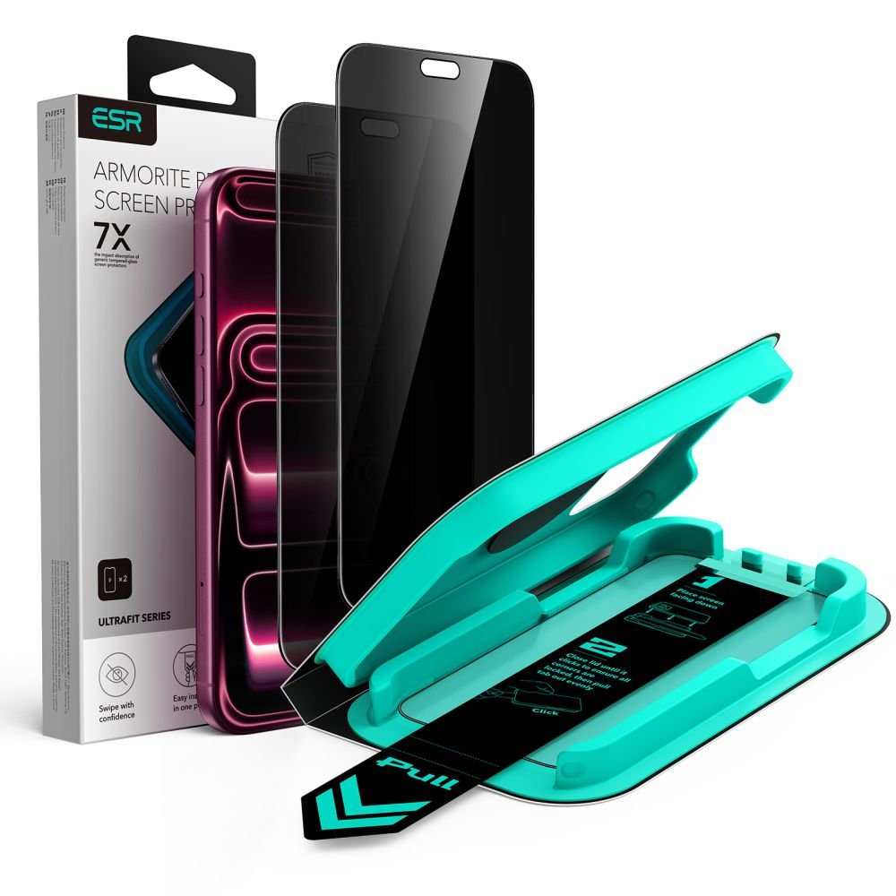 ESR iPhone 18 Pro - Privacy Αντιχαρακτικό Γυαλί Οθόνης - UltraFit Armorite - 2 Τεμάχια - Privacy