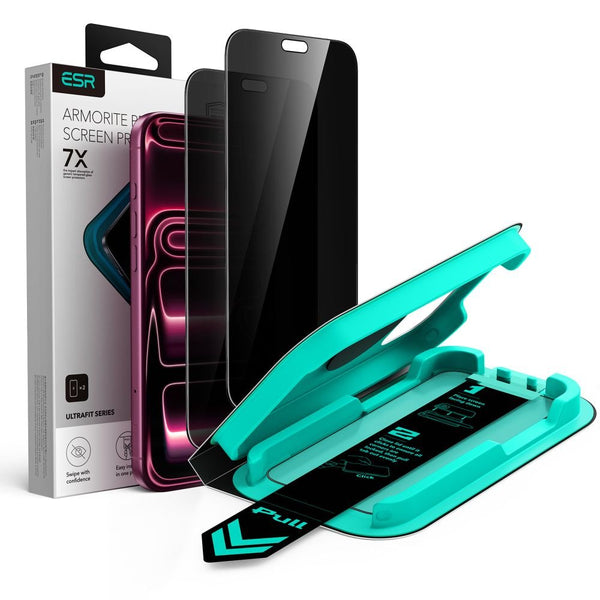 ESR iPhone 18 Pro - Privacy Αντιχαρακτικό Γυαλί Οθόνης - UltraFit Armorite - 2 Τεμάχια - Privacy