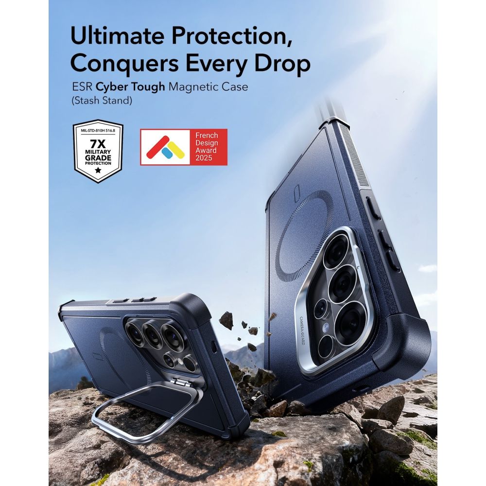 ESR Samsung Galaxy S26 Ultra - Σκληρή Θήκη με Πλαίσιο Σιλικόνης και MagSafe - Cyber Tough Kickstand - Black