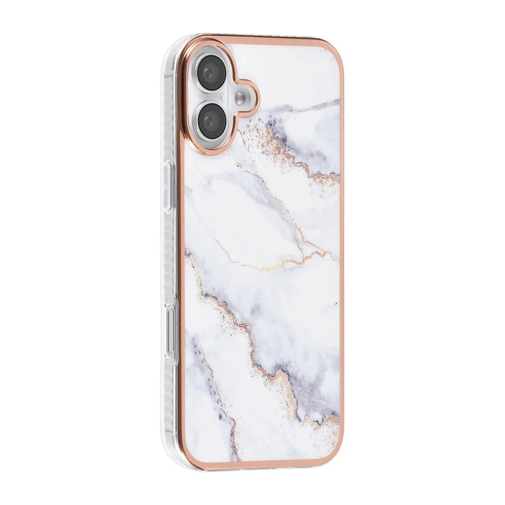 Tuniq iPhone 16 Plus Silicone Θήκη Σιλικόνης - Marble / White