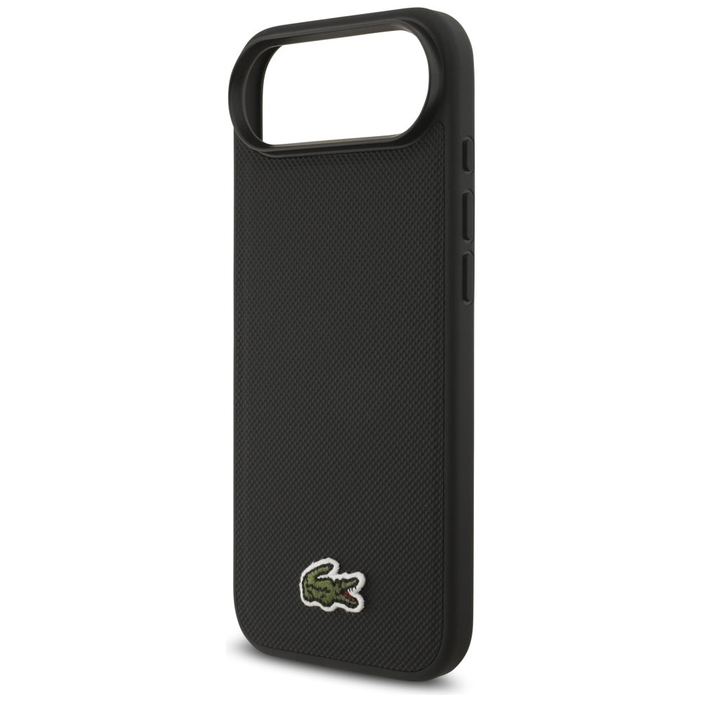 Lacoste iPhone Air - Iconic Petit Pique Woven Logo MagSafe - Σκληρή Θήκη με Πλαίσιο Σιλικόνης - Black