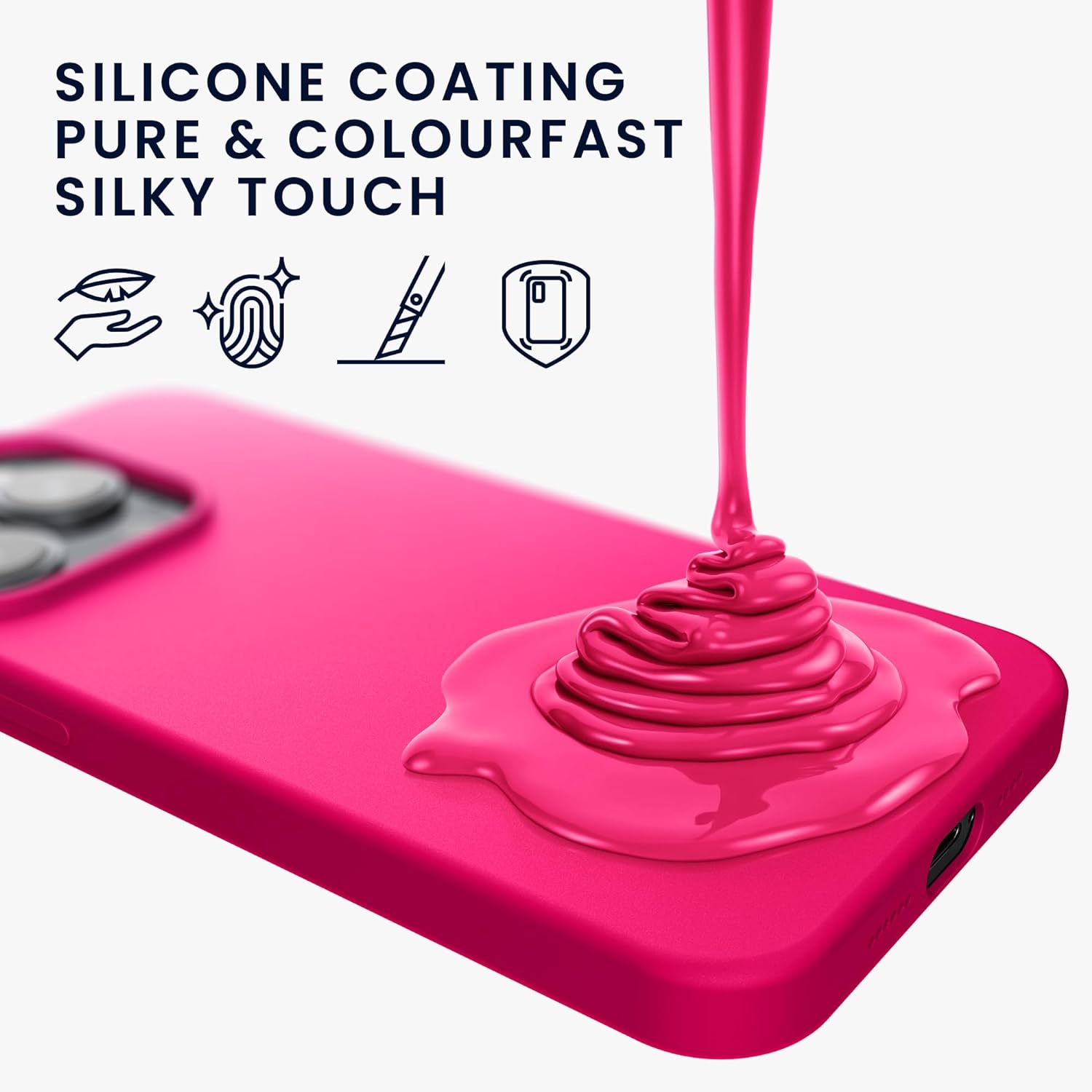 KW iPhone 15 Plus Θήκη Σιλικόνης Rubberized TPU - Neon Pink - 61954.77