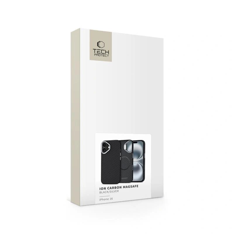 Tech - Protect iPhone 16 - Ion Carbon MagSafe - Σκληρή Θήκη με MagSafe - Black / Silver