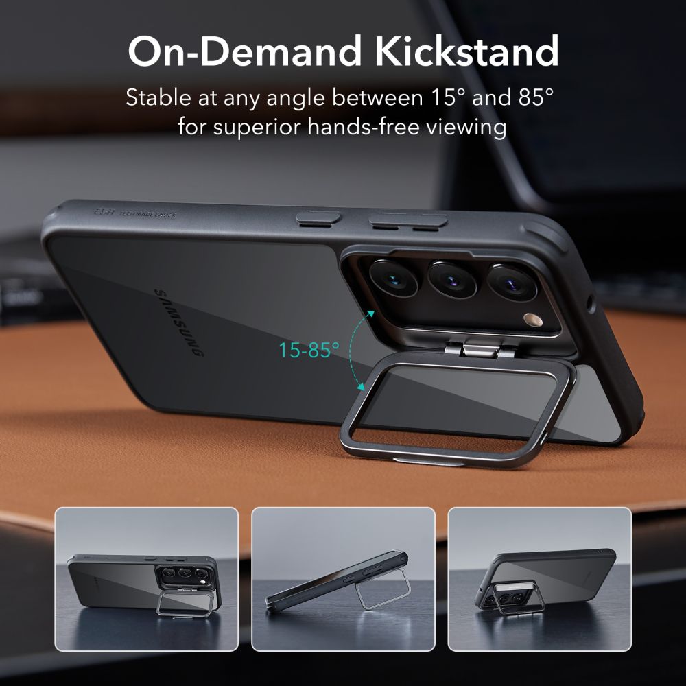 ESR Samsung Galaxy S23+ Classic Kickstand Σκληρή Θήκη με Πλαίσιο Σιλικόνης και Stand - Διάφανη / Black