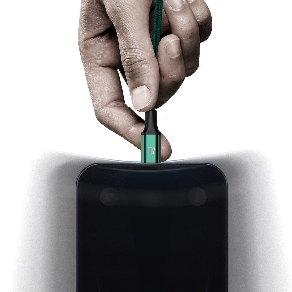 Baseus Rapid 3in1 Καλώδιο Φόρτισης Type - C 20W 1.5m - Micro USB / Lightning / Type - C - Green - CAMLT - SC06