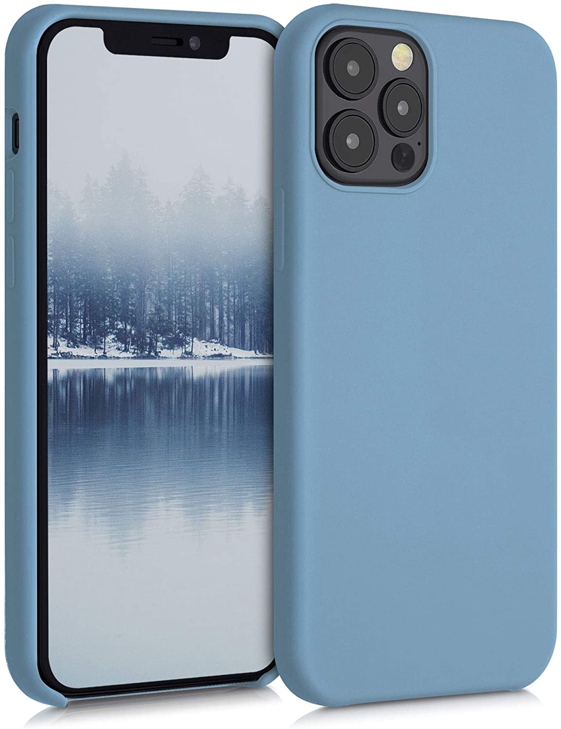 KW iPhone 12 / iPhone 12 Pro Θήκη Σιλικόνης Rubber TPU - Stone Blue - 52641.206