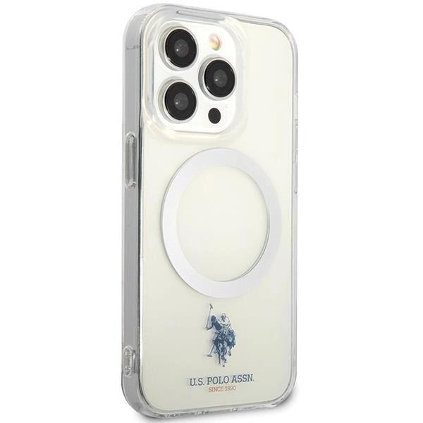 US Polo iPhone 15 Pro Max Transparent MagSafe Collection Σκληρή Θήκη με Πλαίσιο Σιλικόνης και MagSafe - Διάφανη