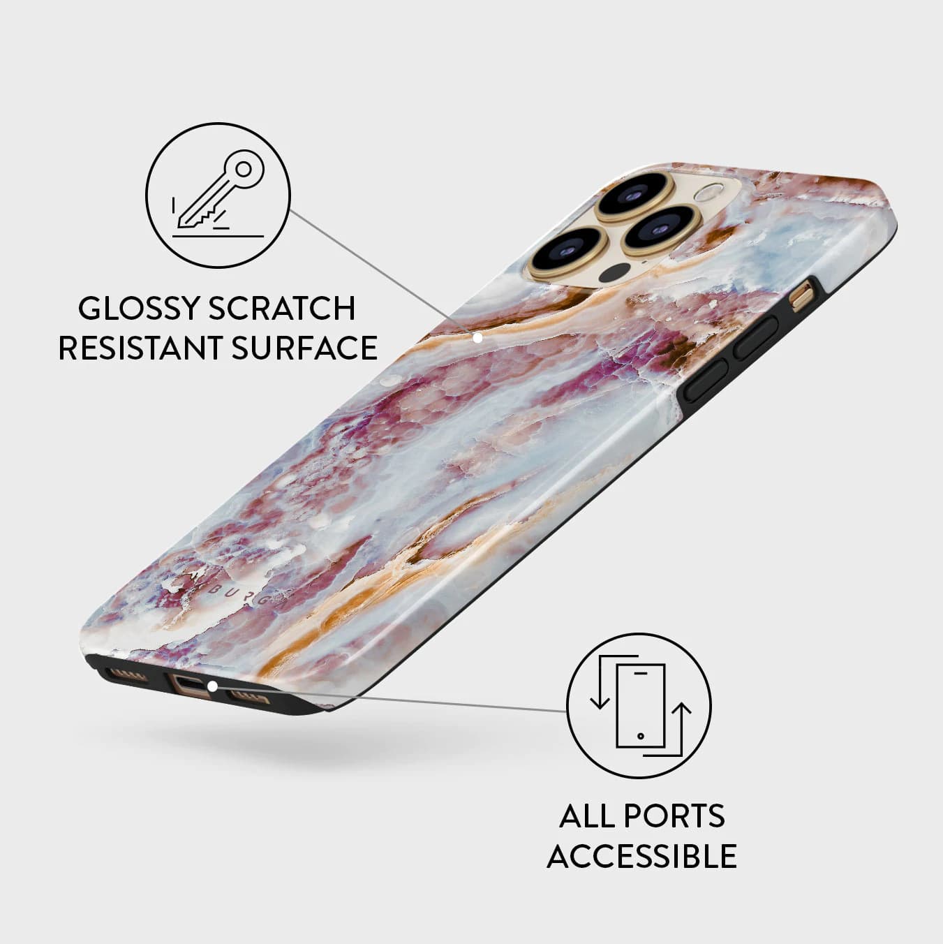 Burga iPhone 13 Pro Fashion Tough Σκληρή Θήκη - Frozen Leaves