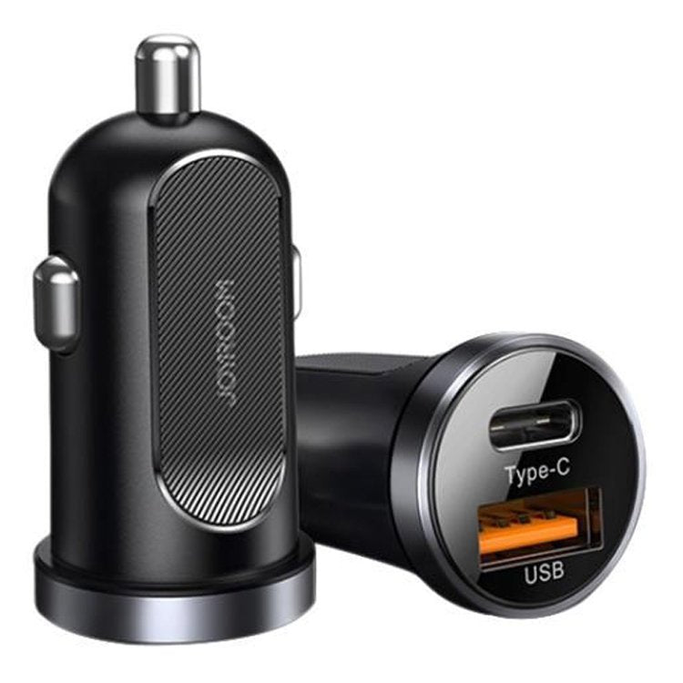 Joyroom C - A08 Φορτιστής Αυτοκινήτου Γρήγορης Φόρτισης με 1 Θύρα USB και 1 Θύρα Type - C 5A PD 30W QC 3.0 - Black