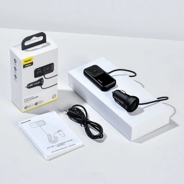 Baseus S - 16 Overseas Edition Bluetooth 5.0 FM Transmitter για Αναπαραγωγή Μουσικής / Κλήσεις και Φορτιστής Αυτοκινήτου - Black - CCMT000201
