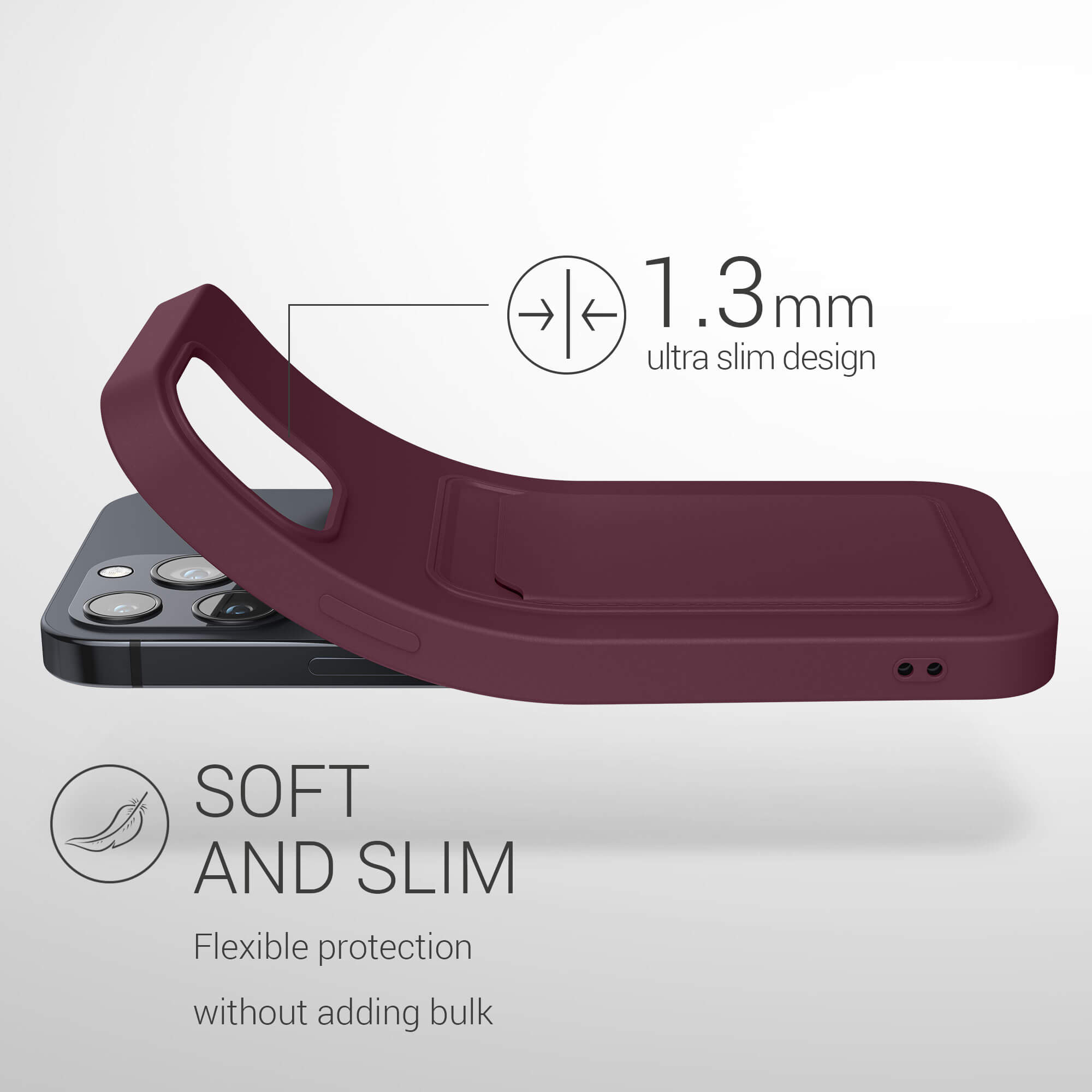KW iPhone 13 Pro Max Θήκη Σιλικόνης TPU - Tawny Red - 55982.190